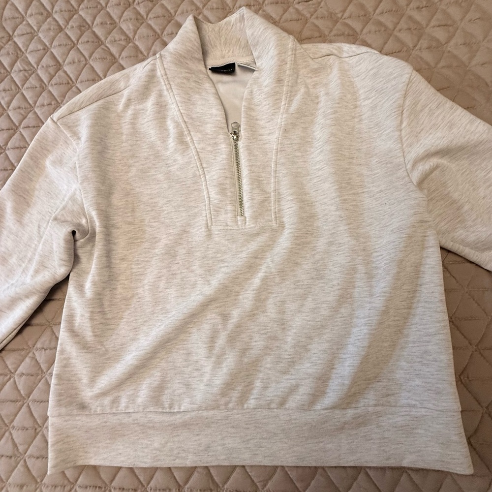 Bailey 44 Light Gray Turtleneck Sweater Quarter Zipper NWOT SIZE M